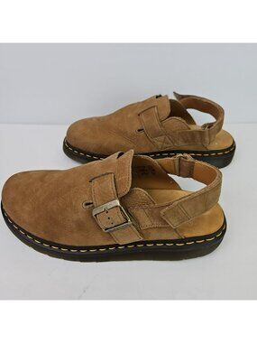 Dr Martens Jorge II Slingback Mule Men's 11 Clog Suede Brown Shoes Tan Beige